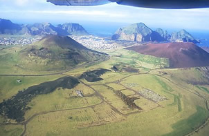 Eldfell volcanic crater on Heimay Iceland